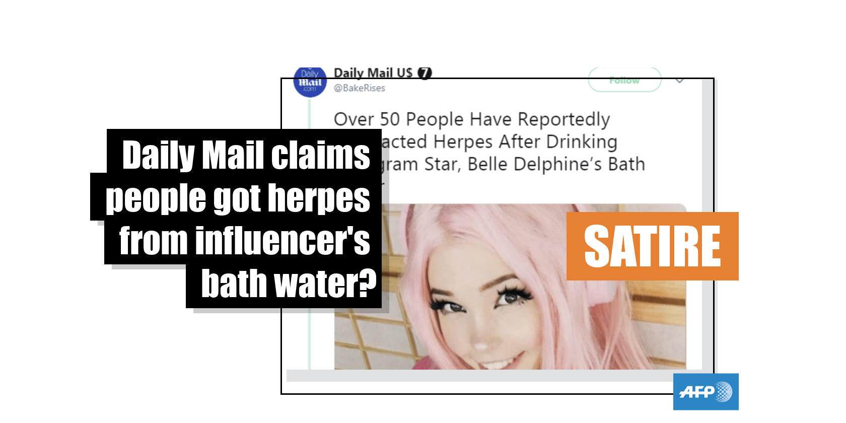This tweet was shared by a Daily Mail parody account about Belle