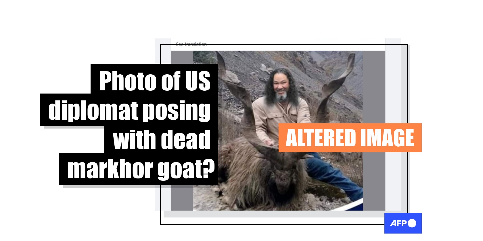Photo of hunter with Pakistan's national animal doctored to show US ...