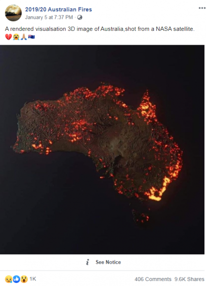 This Virtual Image Of The Australian Bushfires Was Created Using Nasa Data It S Not A Satellite Photo Fact Check This Virtual Image Of The Australian Bushfires Was Created Using Nasa Data It S Not A Satellite Photo Fact Check