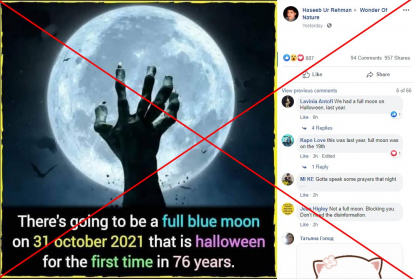 There will not be a blue moon on Halloween 2021 | Fact Check