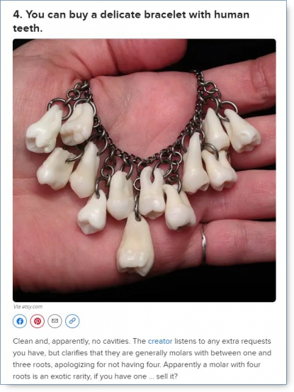 Human teeth on sale bracelet