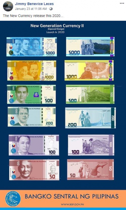 The Philippine Central Bank Said These Are Not New Banknotes Circulated In The Philippines Fact Check