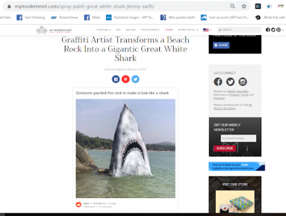 This Shark Painting On A Rock Is In Goa India Fact Check