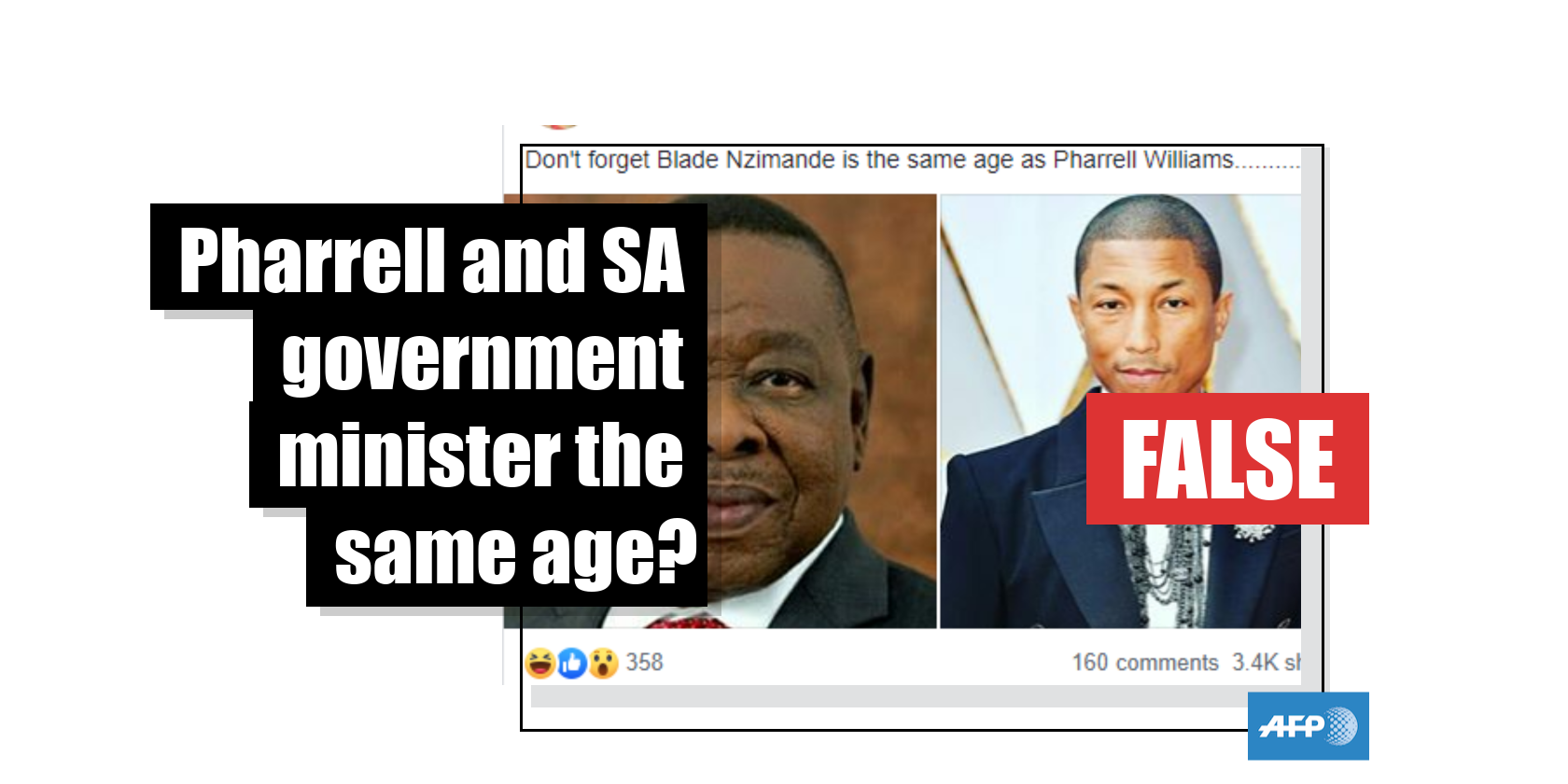 No, Pharrell Williams and Blade Nzimande are not the same age